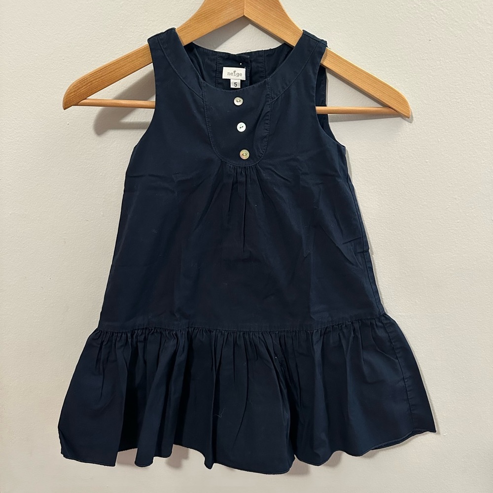 French brand Neige navy girls size 5 cotton dress